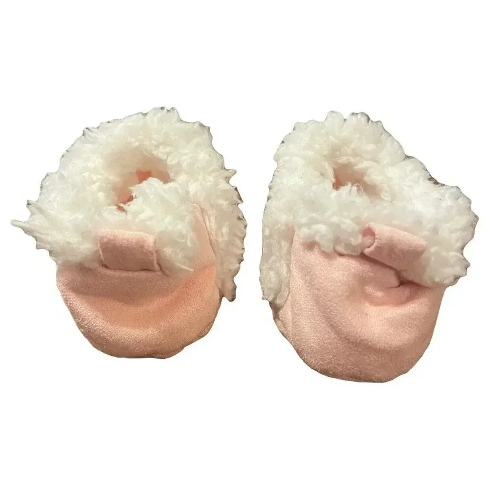 Carter's 3-6 Months Pink Dinosaur Slippers, Lined
